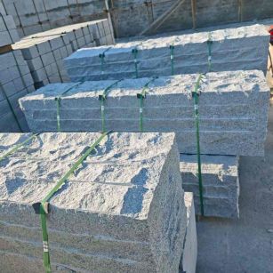 广元芝麻白自然面整石 坐凳