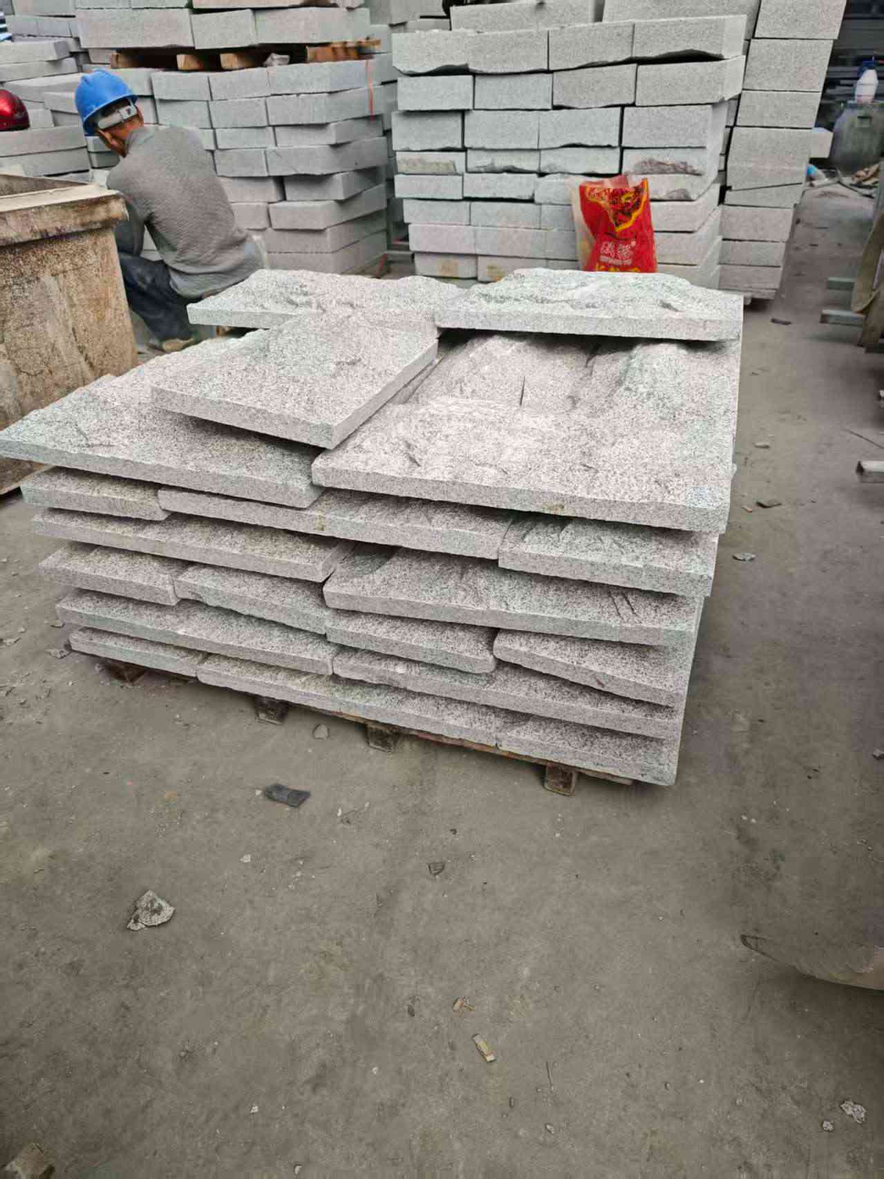 广元芝麻白蘑菇石，自然面