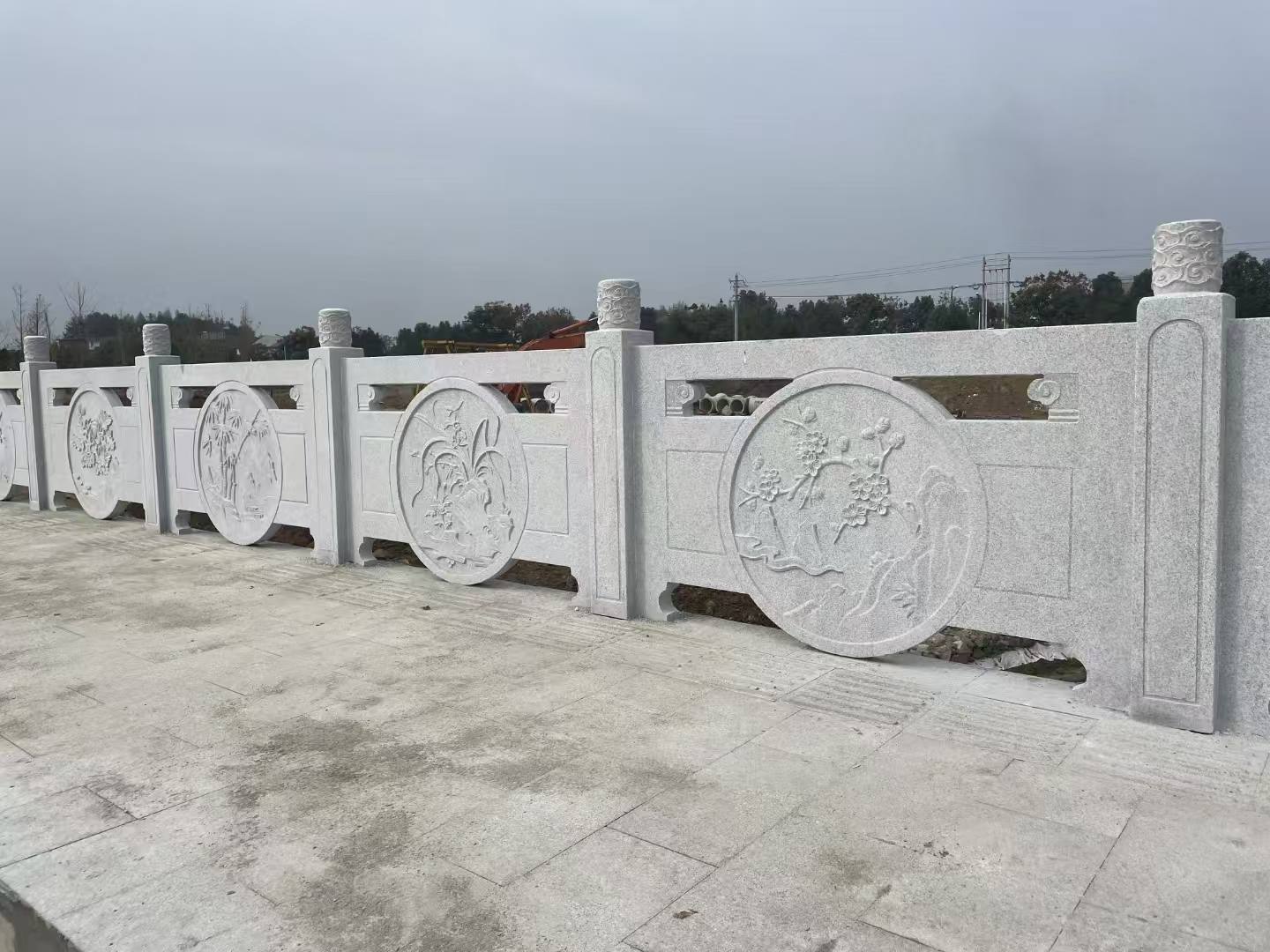 广元芝麻白河道栏杆 石材栏杆